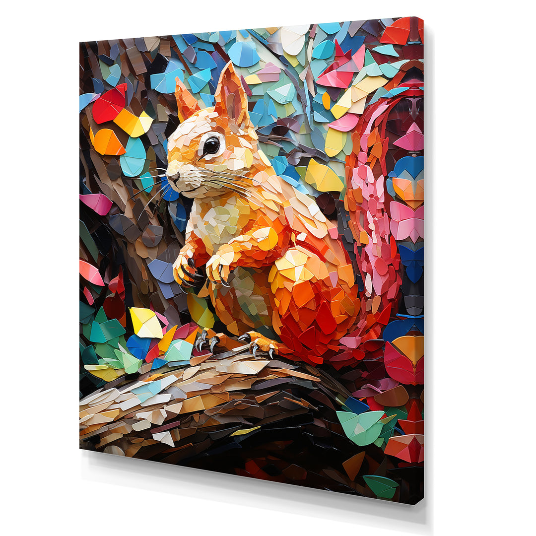 Colorful squirrel collage Delight - Squirrel Bedroom Wall Art