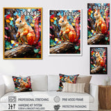Colorful squirrel collage Delight - Squirrel Bedroom Wall Art