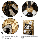 Gold and black curious racoon - Raccoon Canvas Wall Art