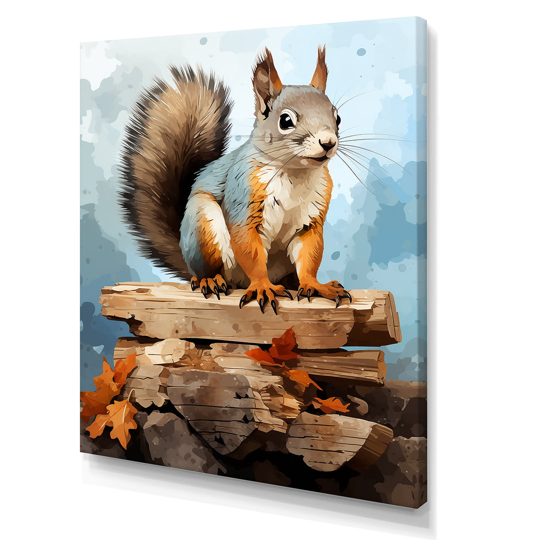 Brown squirrel forest adventure - Squirrel Wall Art Prints