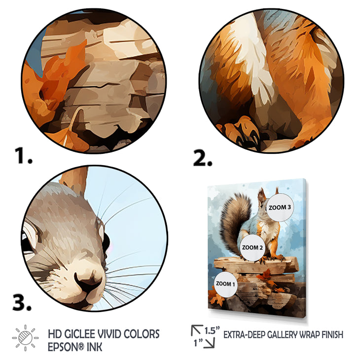 Brown squirrel forest adventure - Squirrel Wall Art Prints