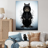 Black squirrel silhouette elegance - Squirrel Framed Canvas Art