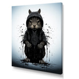 Black squirrel silhouette elegance - Squirrel Framed Canvas Art