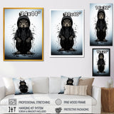 Black squirrel silhouette elegance - Squirrel Framed Canvas Art