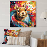 Colorful pop art squirrel portrait - Squirrel Large Canvas Wall Art
