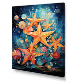 Blue and orange starfish collage - Starfish Canvas Wall Art