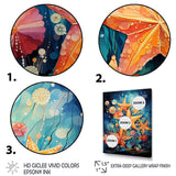 Blue and orange starfish collage - Starfish Canvas Wall Art