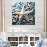 White and blue Oceanic starfish Gem - Starfish Wall Art Prints