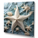 White and blue Oceanic starfish Gem - Starfish Wall Art Prints