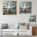 White and blue Oceanic starfish Gem - Starfish Wall Art Prints