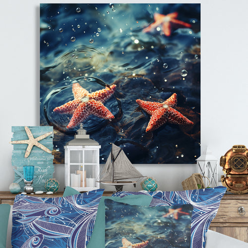 Yellow Oceanic starfish romance photo - Starfish Wall Art Prints