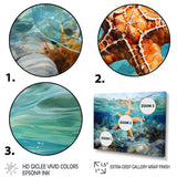 Orange Oasis Watercolor Starfish - Starfish Framed Canvas Art