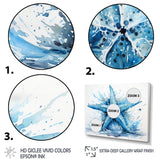 Watercolor blue Starfish - Starfish Large Canvas Wall Art