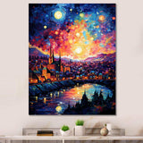 Starry Night Over the Rhone in France III - Landscapes Canvas Wall Art