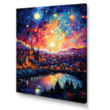 Starry Night Over the Rhone in France III - Landscapes Canvas Wall Art