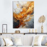 Gold and white geode lava III - Landscapes Canvas Wall Art