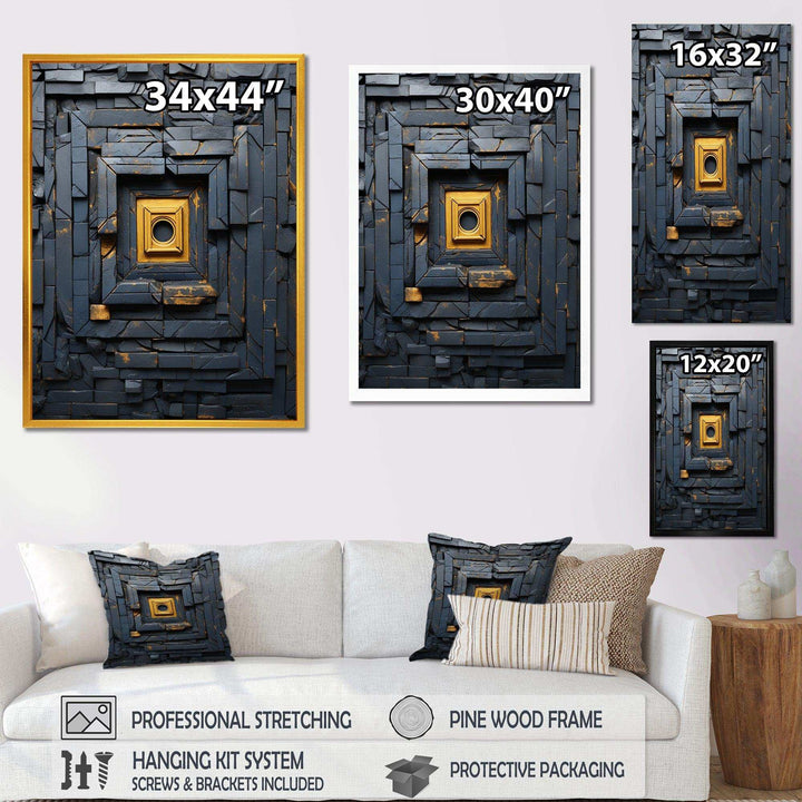 Ancient Stone Maya Labyrinth I - Landscapes Canvas Wall Art