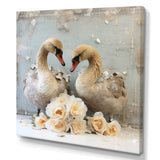 White blooming Swan beauty - Swans Living Room Wall Art