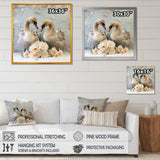 White blooming Swan beauty - Swans Living Room Wall Art