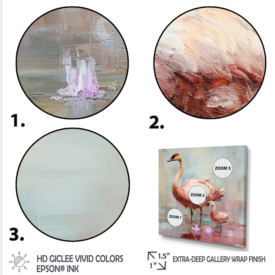 Pink blooming Swan beauty - Swans Bedroom Wall Art