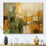 Green beige wild essence collage I - Abstract Canvas Wall Art