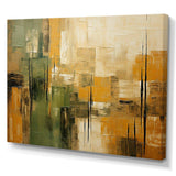 Green beige wild essence collage I - Abstract Canvas Wall Art