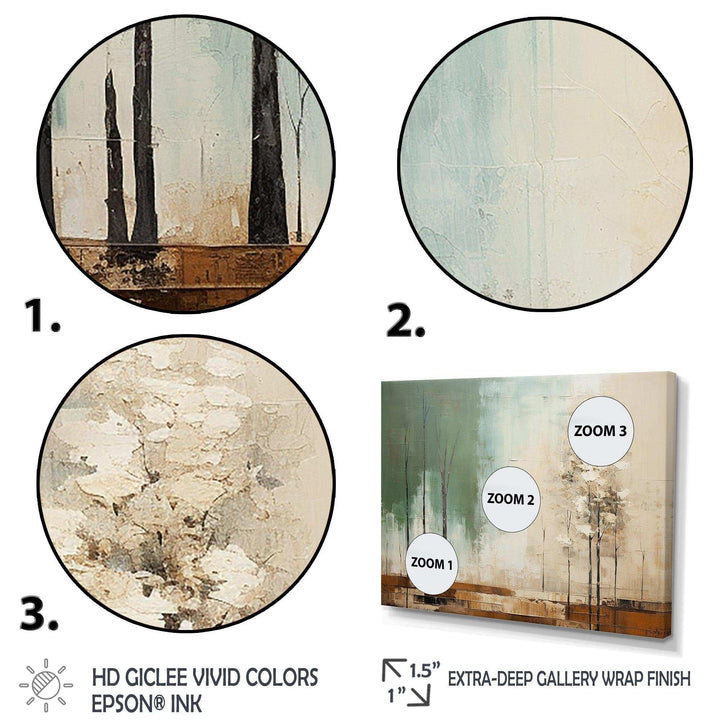 Green beige wild essence collage II - Abstract Canvas Wall Art