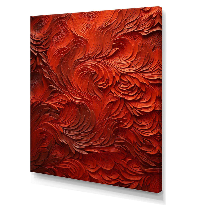 Volcanic Red Fusion vector 2 - Abstract Canvas Wall Art