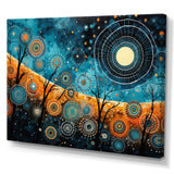 Tribal boho mosaic moon - Geometric Canvas Wall Art