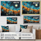 Tribal boho mosaic moon - Geometric Canvas Wall Art