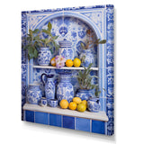 Mediterranean tile still life kitchen III - Geometric Canvas Wall Art