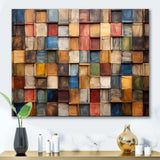 Colorful earth colors tiles III - Geometric Canvas Wall Art