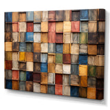 Colorful earth colors tiles III - Geometric Canvas Wall Art