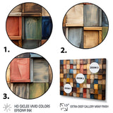 Colorful earth colors tiles III - Geometric Canvas Wall Art