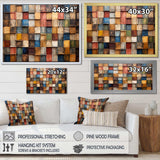 Colorful earth colors tiles III - Geometric Canvas Wall Art