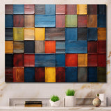 Colorful earth colors tiles V - Geometric Canvas Wall Art