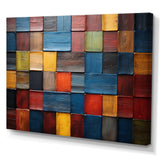 Colorful earth colors tiles V - Geometric Canvas Wall Art