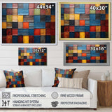 Colorful earth colors tiles V - Geometric Canvas Wall Art