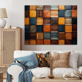 Geometric harmony abstract brown tiles II - Geometric Canvas Wall Art