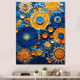 Yellow and blue Mosaic Tiles 2 - Geometric Canvas Wall Art