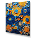 Yellow and blue Mosaic Tiles 2 - Geometric Canvas Wall Art