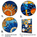 Yellow and blue Mosaic Tiles 2 - Geometric Canvas Wall Art