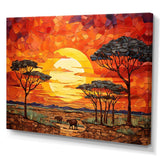 Savannah Sunset in African Safari Hues 2 - Geometric Canvas Wall Art