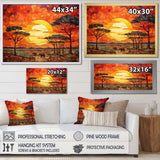 Savannah Sunset in African Safari Hues 2 - Geometric Canvas Wall Art