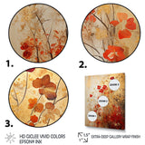 God and Red Floral Japanese Tiles I - Abstract Canvas Wall Art