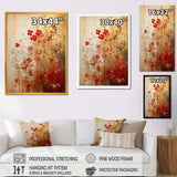 God and Red Floral Japanese Tiles I - Abstract Canvas Wall Art