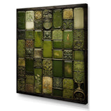 Green stones Tiles I - Abstract Canvas Wall Art