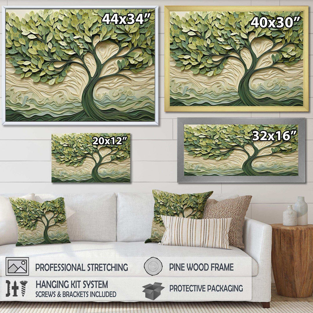 Tree American Basswood collage 3 - Landscapes Canvas Wall Art
