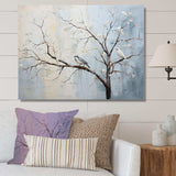 Grey floral sprintime tree birds II - Landscapes Canvas Wall Art