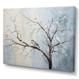 Grey floral sprintime tree birds II - Landscapes Canvas Wall Art